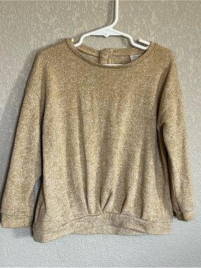 Zara Gold Cream Marled Kids Sweater